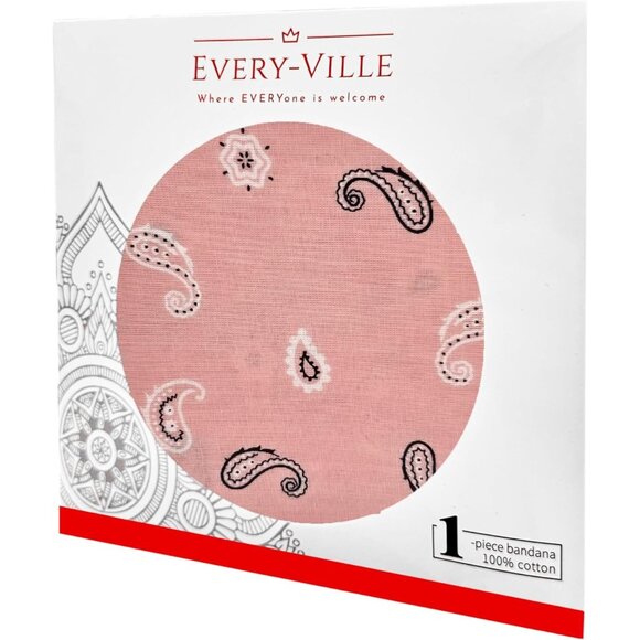 Women's Light Pink Cotton Bandana Large Cowgirl Handkerchief Headband Scarf - Picture 6 of 7